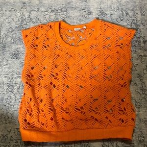 Bright orange top. See through. Brand: Zara